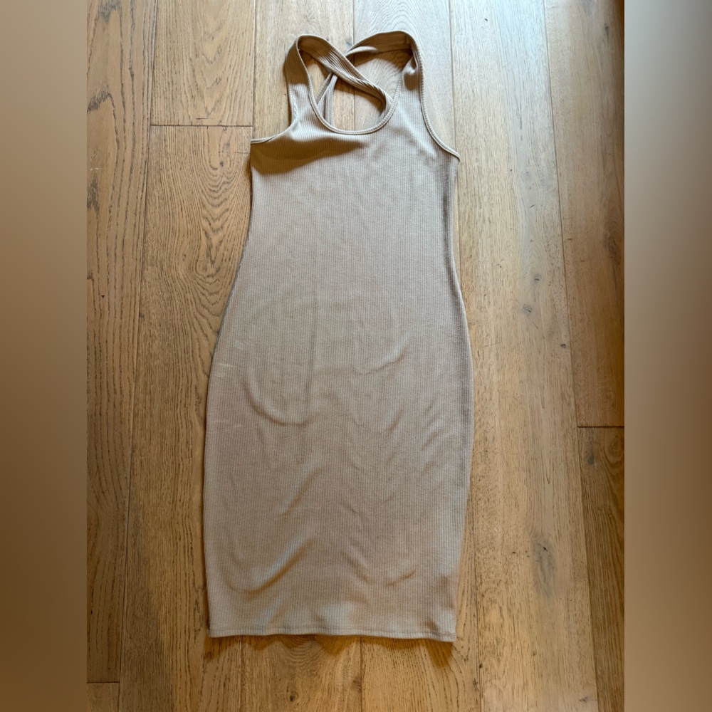 Vici Beige Ribbed Knit Top